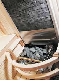 Paroi décorative en pierre pour poële de sauna