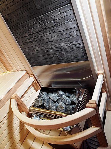 Paroi décorative pierre pour poêle sauna