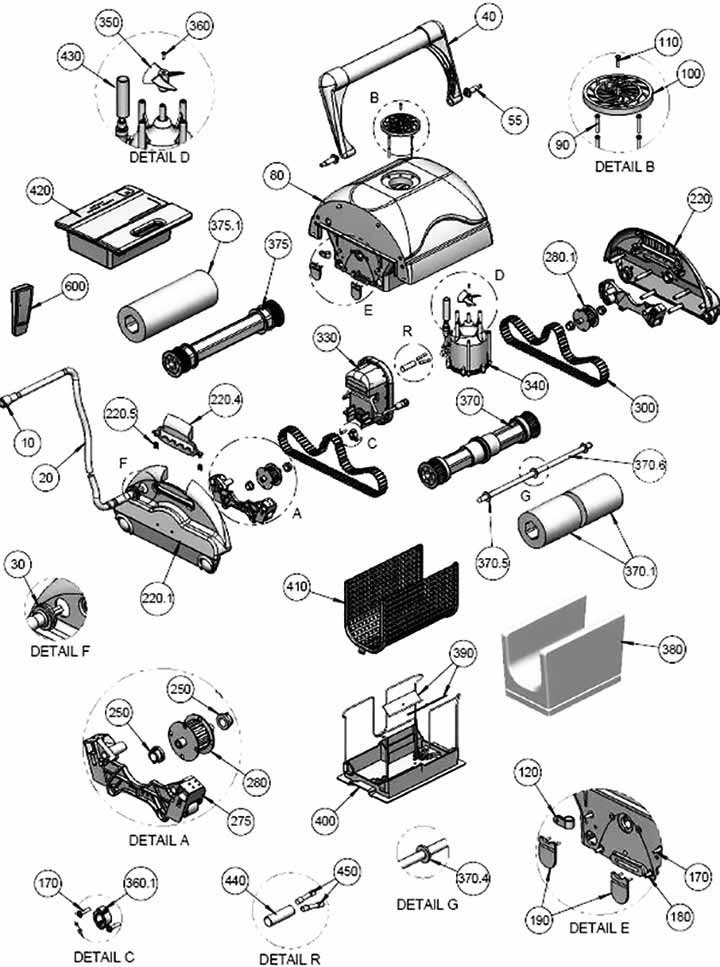 Liste pièces détachées robot électrique Aquabot Ultra 250 Liste pièces détachées robot électrique Aquabot Ultra 250