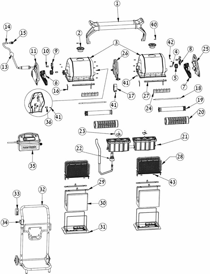 Liste pièces détachées robot électrique Maytronics Dolphin 2x2 Liste pièces détachées robot électrique Maytronics Dolphin 2x2