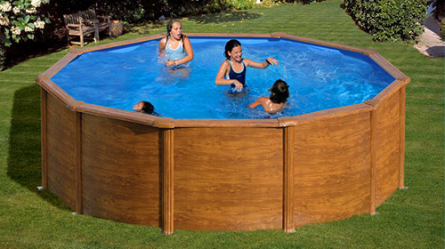 Piscine hors sol acier décor bois gre PACIFIC Piscine hors sol acier décor bois gre PACIFIC