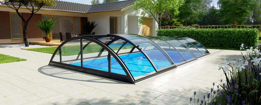 Abri piscine mi haut KLASIK