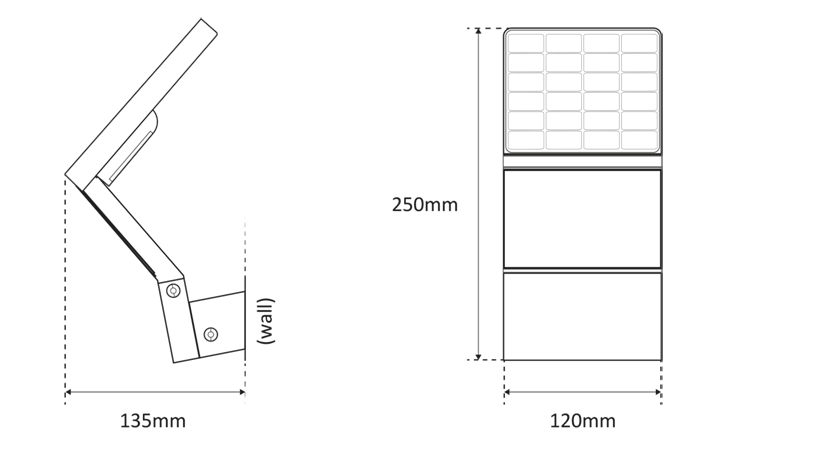 Dimensions Applique murale solaire Seamaid