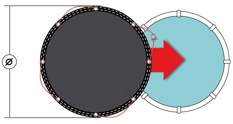 schema des dimensions de la bache d hiver pour piscine ronde ou ovale