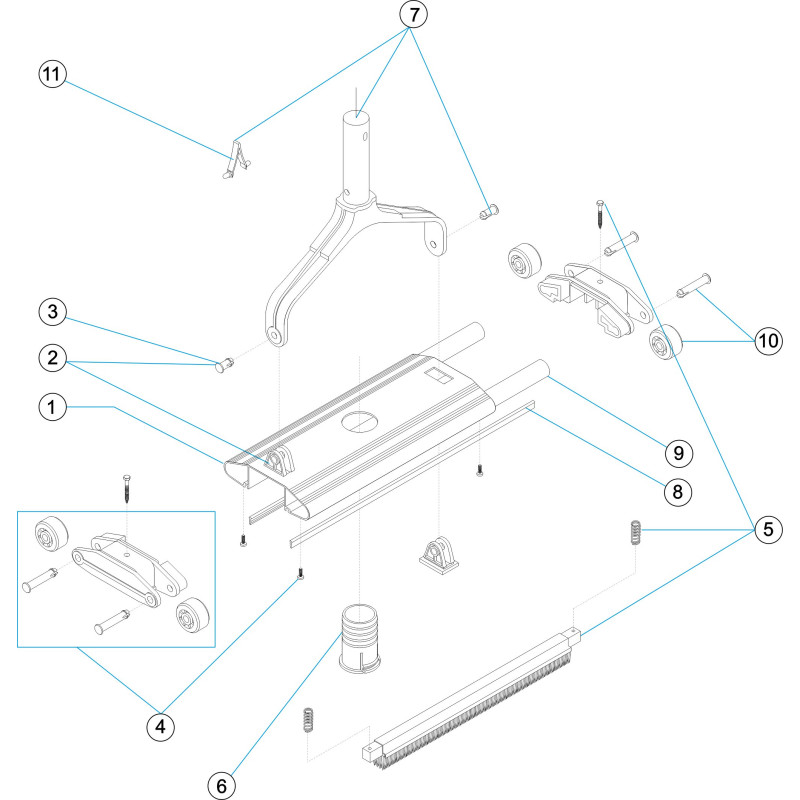 Pièces détachées pour Balai manuel 1 1/2" L.350
