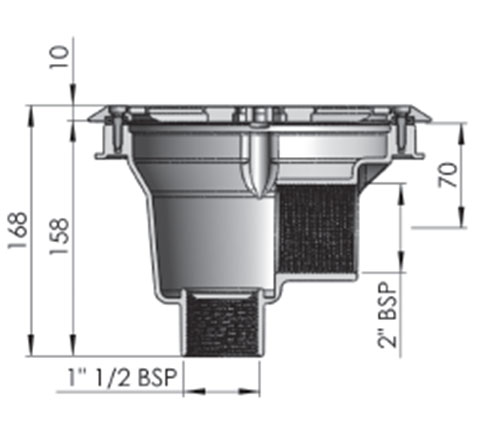 Dimensions bonde de fond liner astral diamètre 200 grille plate