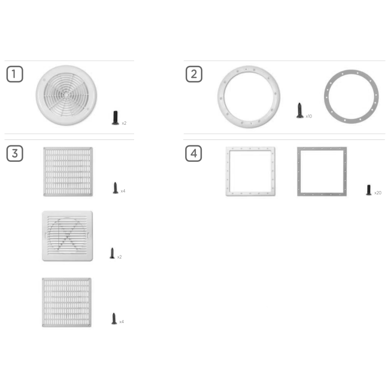 Pièces détachées pour Bonde de fond ronde et carrée