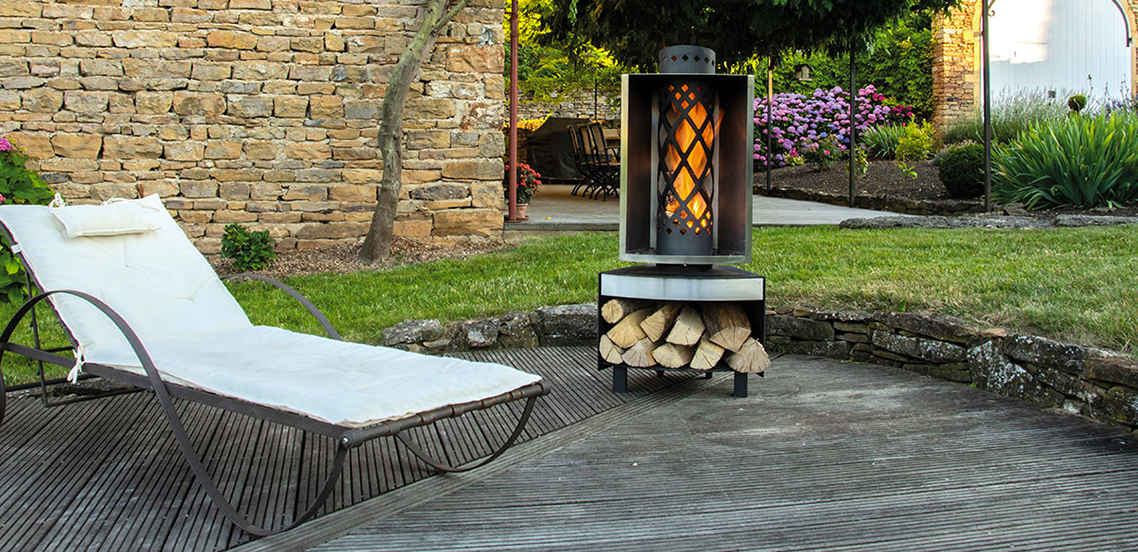 Brasero design Finoptim FARO, Cheminée d'extérieur design