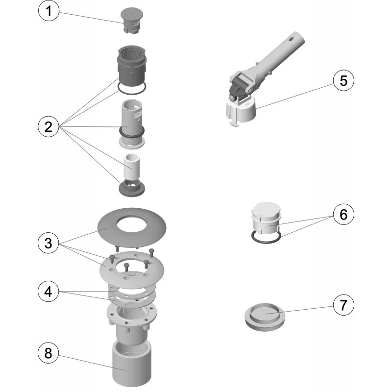 Pièces détachées pour Buse NET'N'CLEAN LINER Ø63 avec inserts
