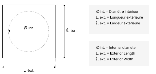 Dimensions pour Couvercle boîte de connexion avec joint (ASTRAL)