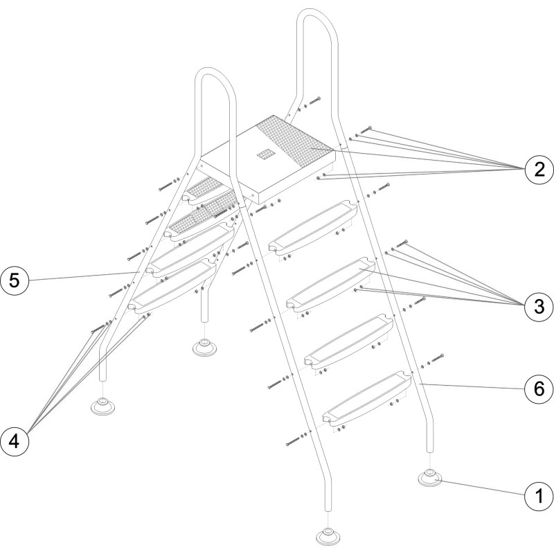 Pièces détachées pour Échelle piscine hors-sol / ladder aluminium