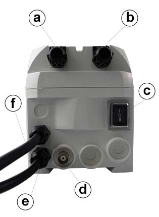 Détail des connections de la pompe doseuse Smart timer