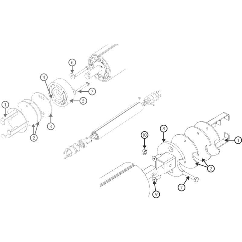 Pièces détachées pour Volet ROUSSILLON 2 - Caillebotis immergé - Fixation mécanique AVEC pièce à sceller