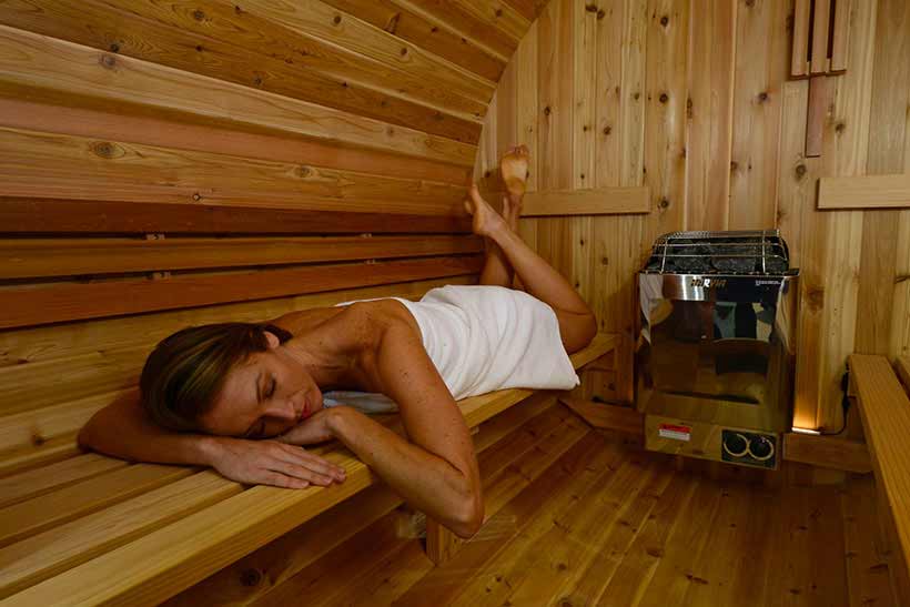 détente séance de sauna vapeur Barrel