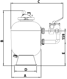 Dimensions du filtre à sable Cristal Flo