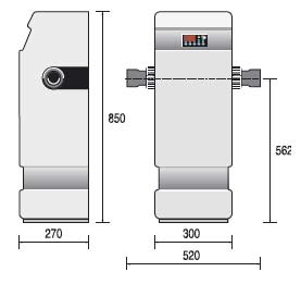 Dimensions du réchauffeur électrique industriel moyenne puissance PSA ZODIAC