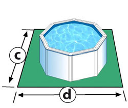 Superficie de la piscine hors sol acier blanche