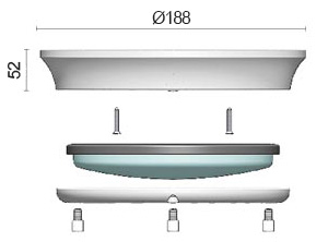 dimensions applique halogène teddington pour hammam