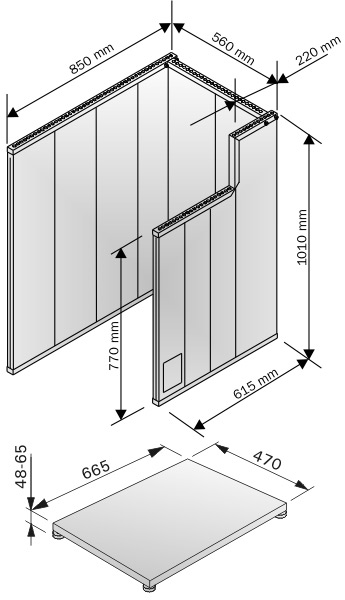 dimensions habillage et socle protection harvia poêle à bois