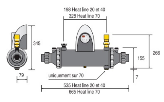Dimensions Heat Line Plus Sans Circulateur