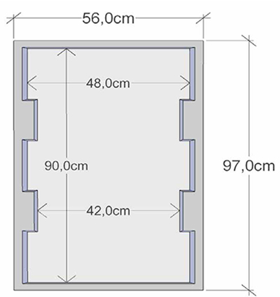 Dimensions intérieures Local technique Red Pool Spa Idro