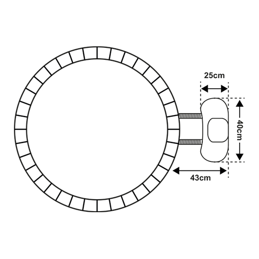 Dimensions du moteur déporté du spa Vita