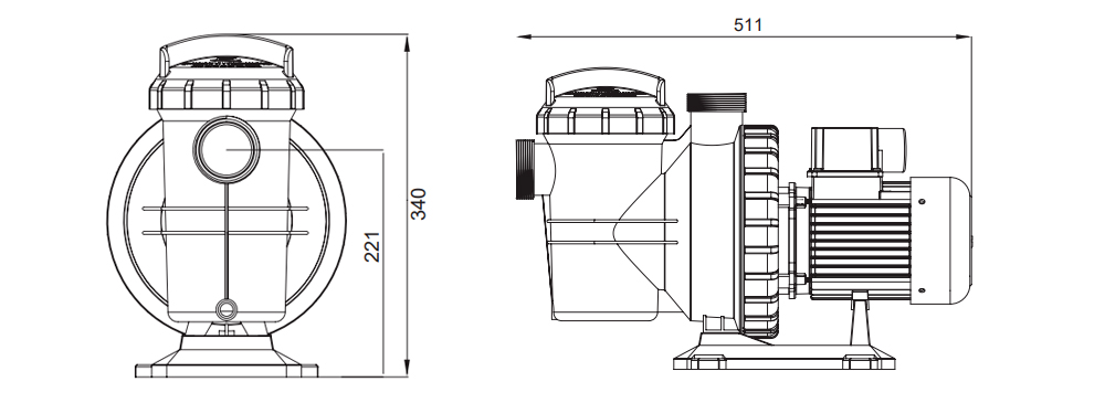 Dimensions Pompe Tonic'Line
