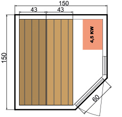 dimensions sauna zen 3-4
