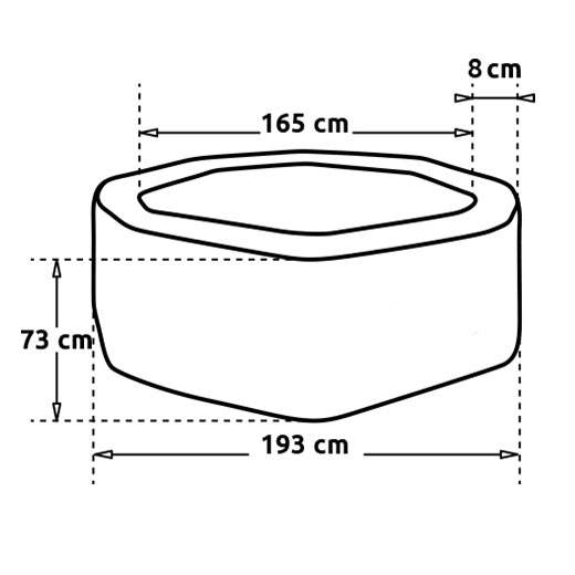 Dimensions du spa Octopus de NETSPA