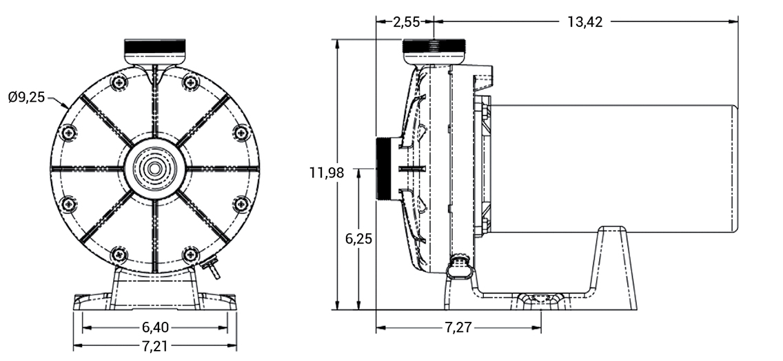 Dimensions surpresseur Hayward Booster Pump