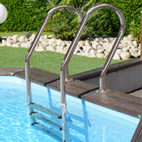 Échelle intérieure inox piscine bois sunbay