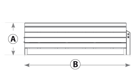 encombrement volet banc face