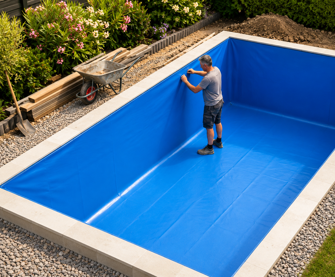 Raccordement du réseau de filtration du kit piscine polystyrène