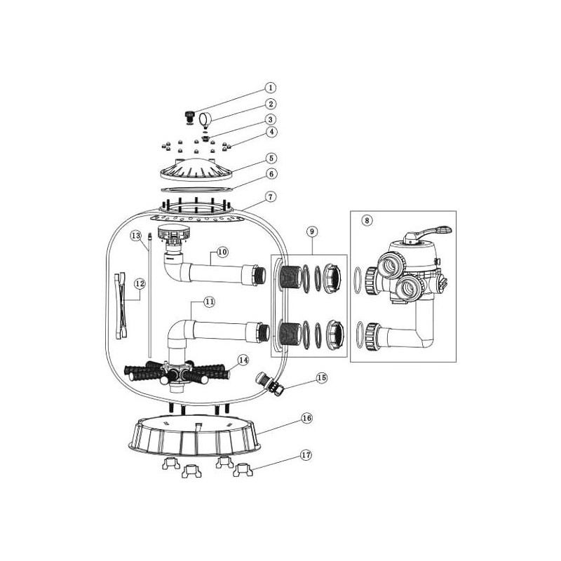 Pièces détachées pour Filtre Bobiné VIPool Side 20m3