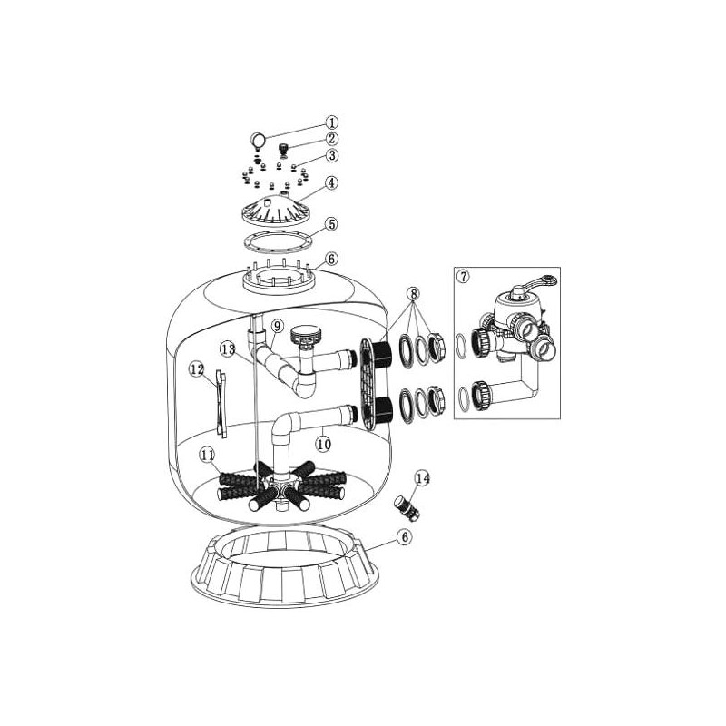 Pièces détachées pour Filtre Bobiné VIPool Side 33m3