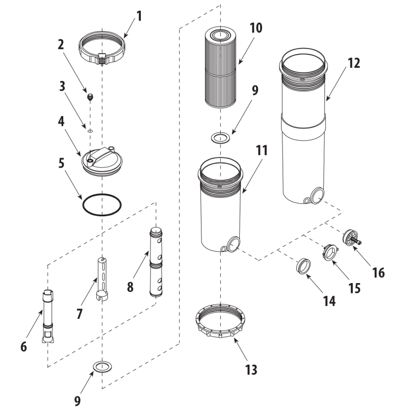 Pièces détachées pour Filtre à cartouche TOP-LOAD 1"1/2 - 2"