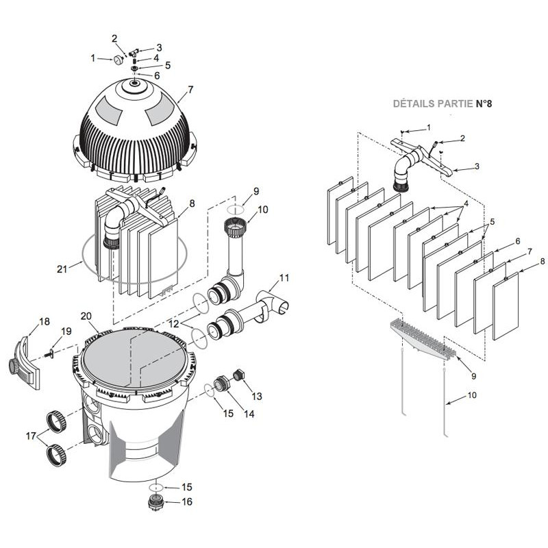 Pièces détachées pour Filtre à Diatomée SYSTEM 3 (Ø826)