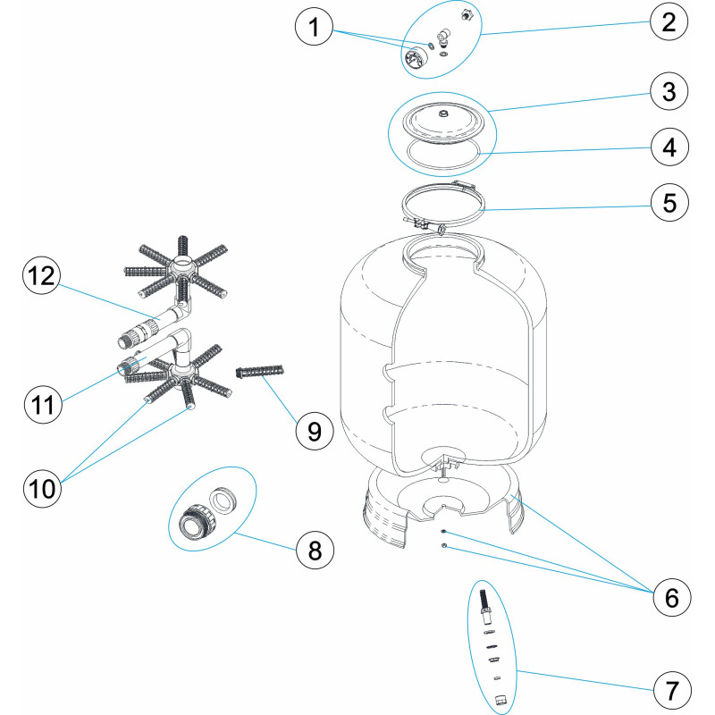Pièces détachées pour Filtre HAWAI OC-1 diamètres 400-600