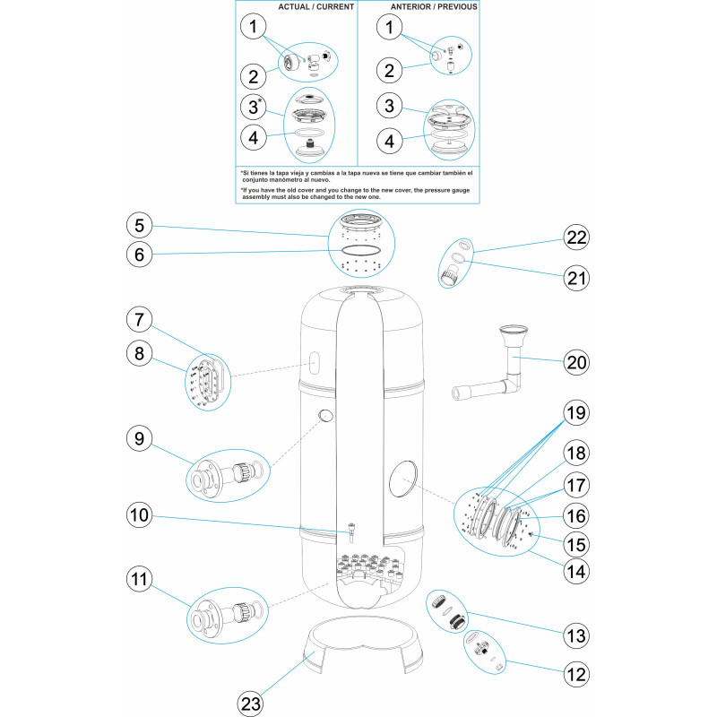 Pièces détachées pour Filtre NORMAL diamètres 650-800