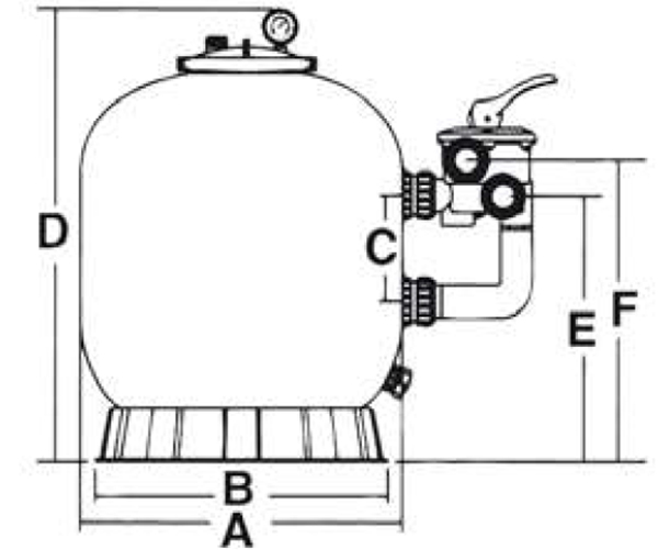 filtre soufflé side vipool dimensions