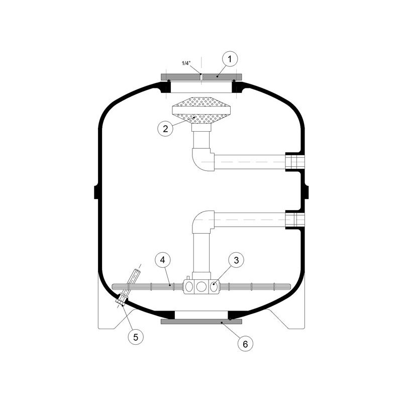 Pièces détachées pour Filtre Standard FA (jusqu'à Ø960 - 2.5 kg-cm2)