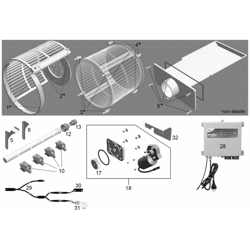 Pièces détachées pour Filtre à tambour AQUAFORTE XL