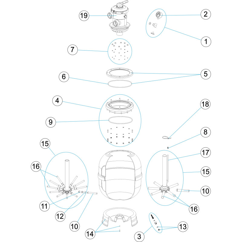 Pièces détachées pour Filtre UVE TOP