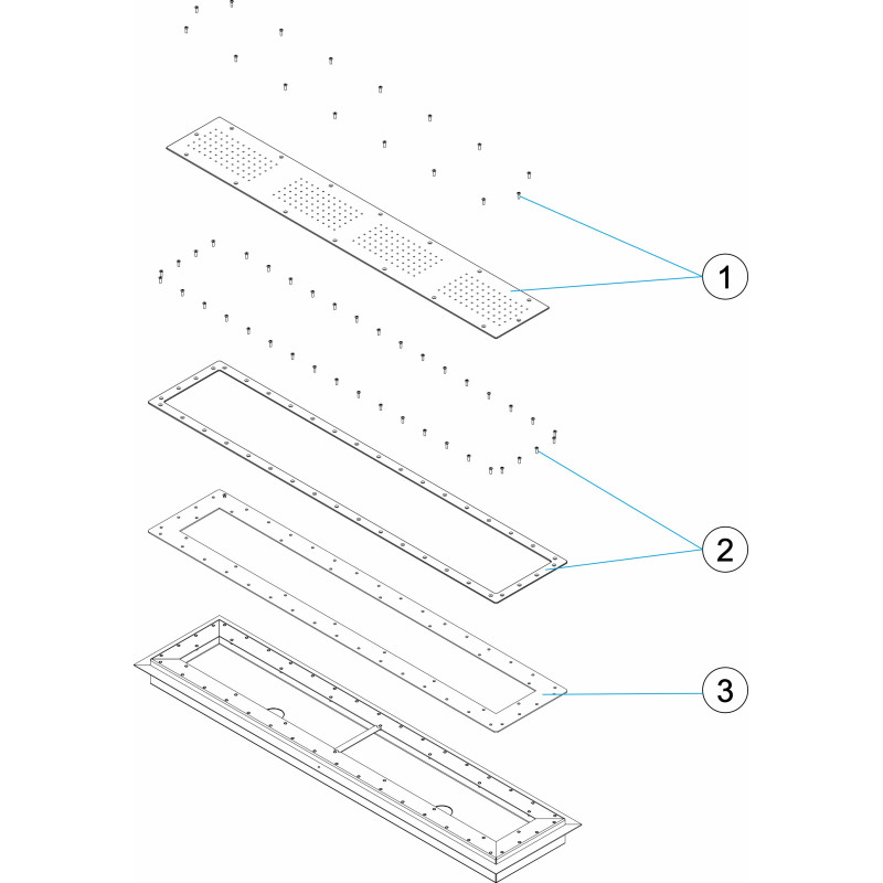 Pièces détachées pour Grille hydromassage LINER 1200mm