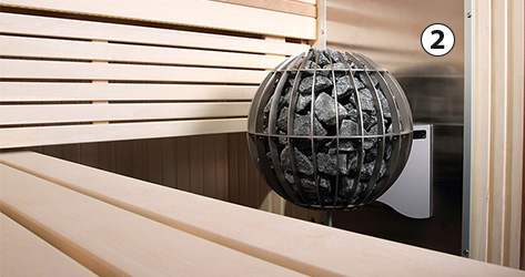 Harvia Globe fixation paroi sauna
