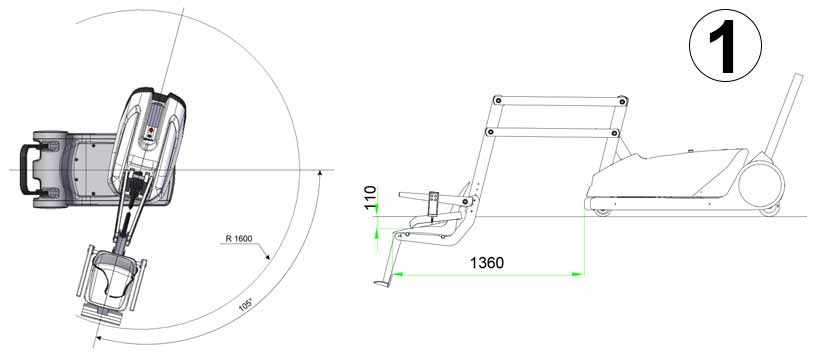 Siège élévateur mobile I-swim 2 rotation et hauteur maxi