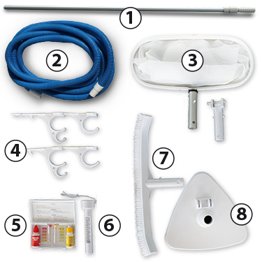 Kit Matériel De Nettoyage Pour Piscine Deluxe - 3 Accessoires : l