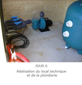 Réalisation du local technique et de la plomberie piscine