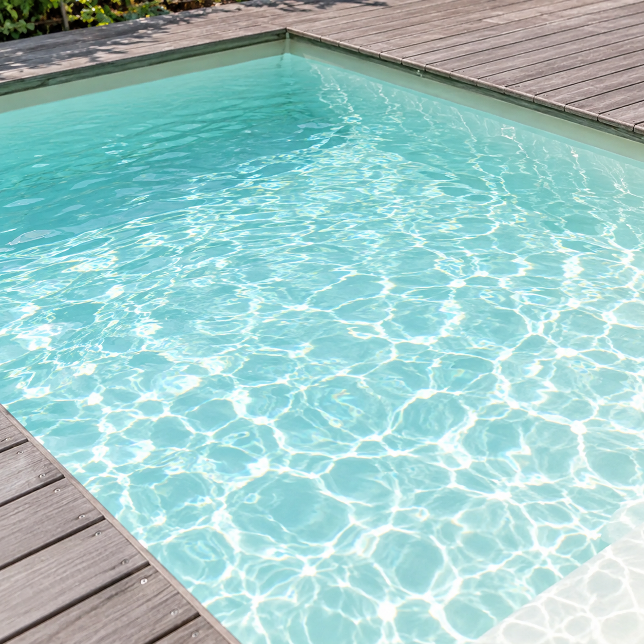 Piscine en eau - liner beige