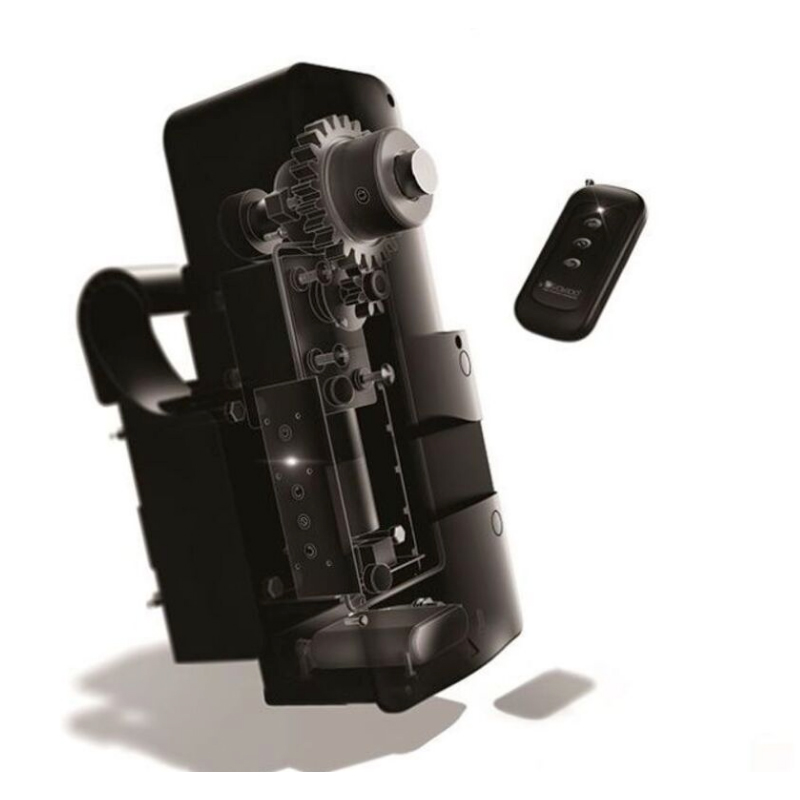 Vue détaillée du moteur de l'enrouleur motorisé KOKIDO pour bâche à bulles